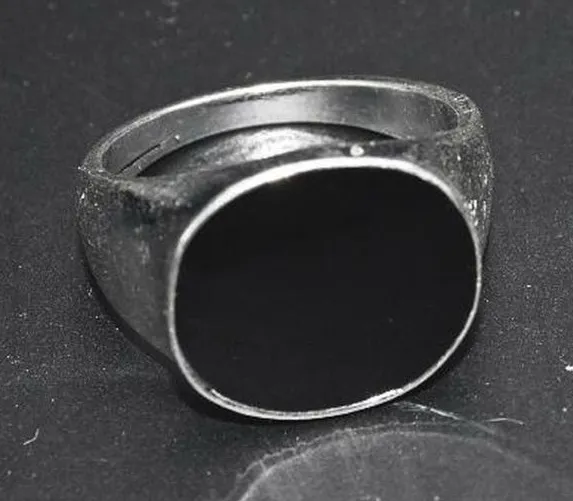 Black Signet Ring Silver