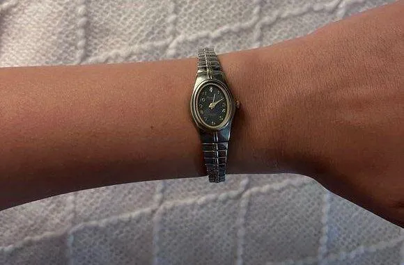 Vintage Silver & Navy Quartz Bracelet Watch