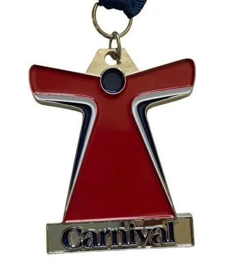 Carnival Cruise Line Souvenir Lanyard Medallion Iconic Smokestack New u Red