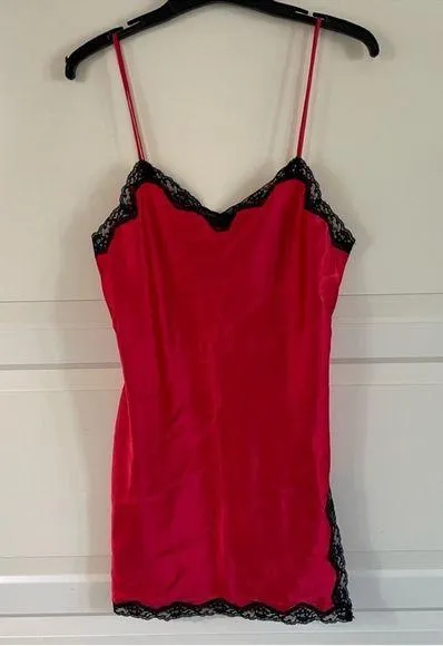 Victoria Secret vintage satin lace trim slip dress M/L