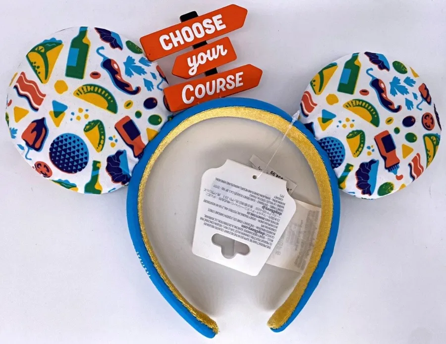 NWT Disney Parks Epcot Food Wine Festival 2023 Choose Your Course Ears Headband