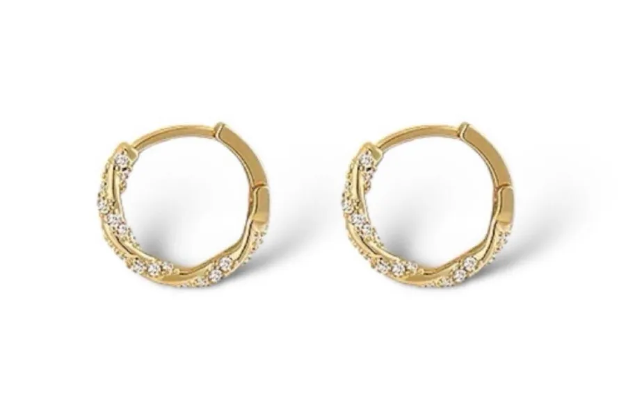 14mm Small Gold Hoop Earrings for Women
