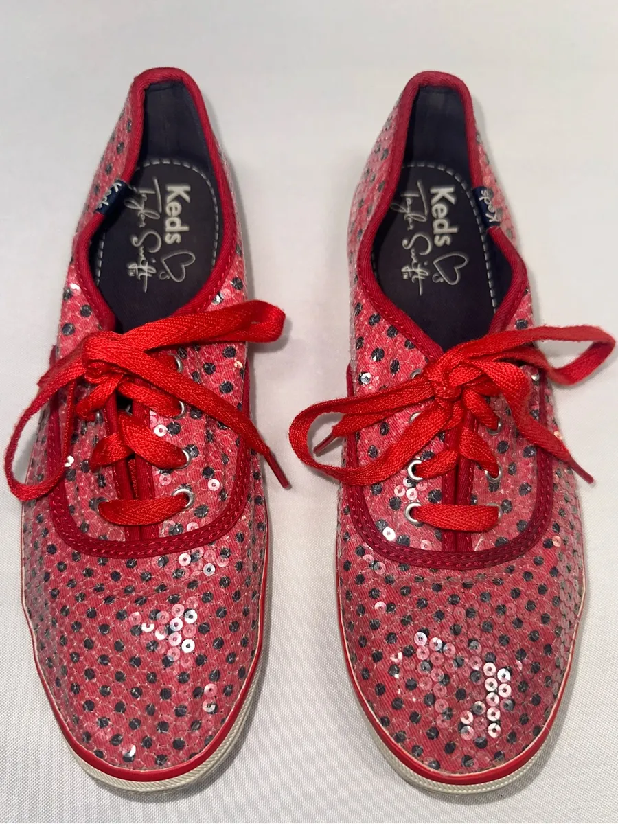 Keds Taylor Swift Red Sequin Polka Dot Sneakers Womens Size 7.5 RED Era