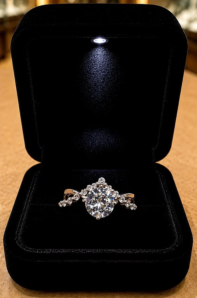 Shiny Round Cubic Zirconia in a V Setting Size 7 Silver