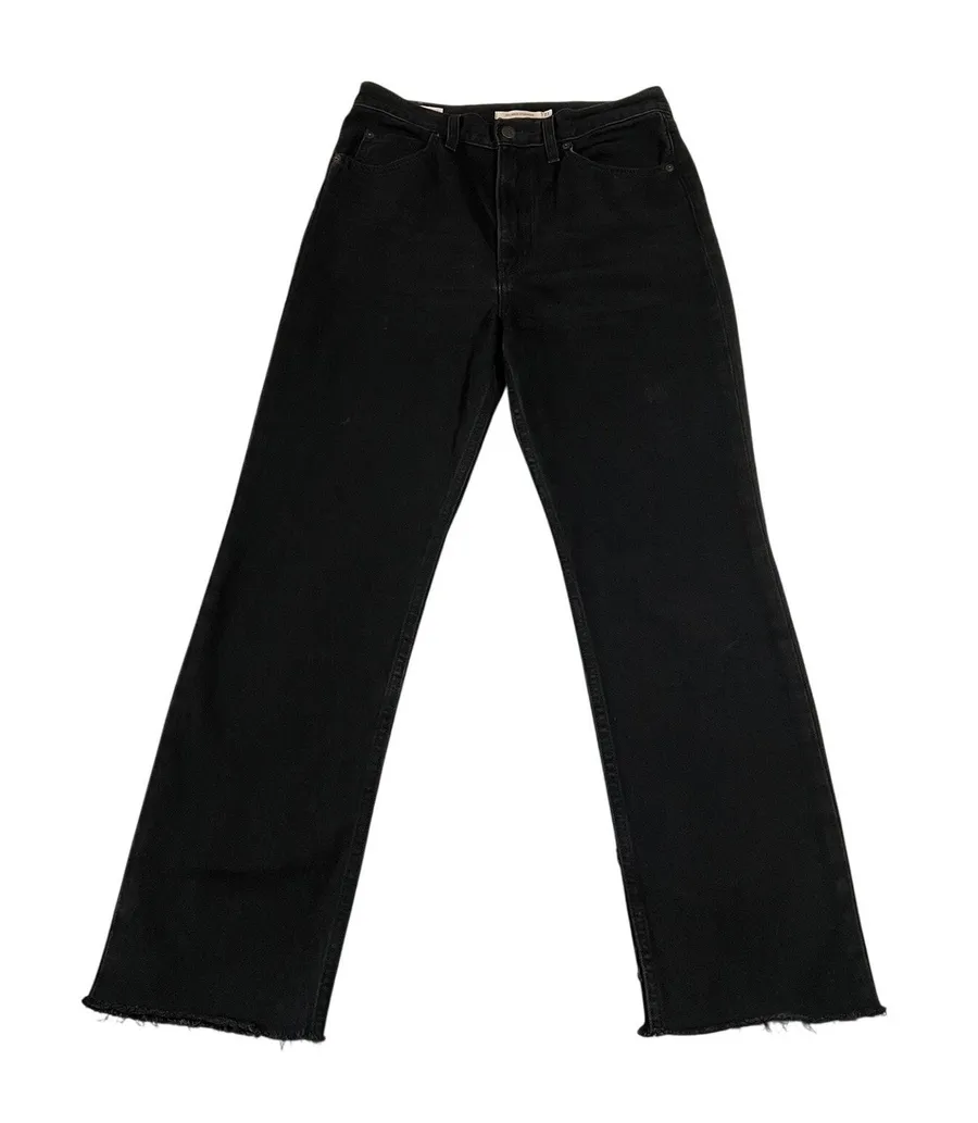 Levi's 70s High Straight Jeans Size 27 Raw Hem Grunge Whimsigoth Casual Classic