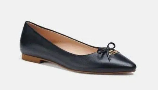 Coach Annabel Leather Ballet Flats in Black Size 6 EUC