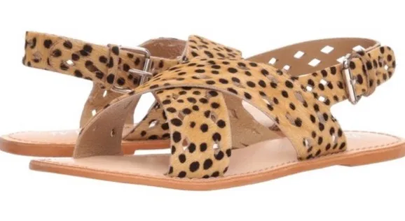 Matisse Whistler leopard fur Criss Cross Sandals
