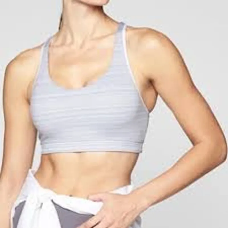Athleta Women's Size M Jacquard Transcendence Bra Slate Grey