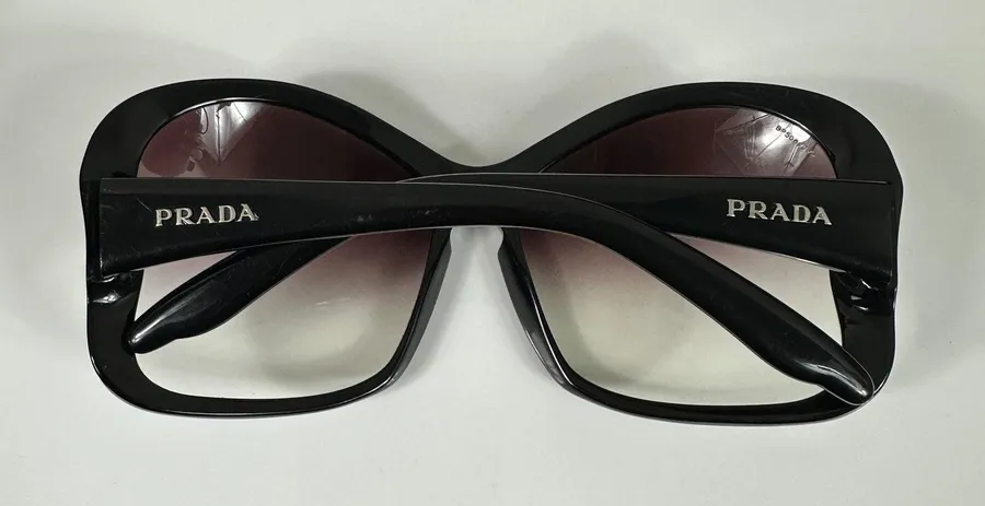 Prada Sunglasses SPR 18I 1AB-4V1 Womens Black Butterfly Purple Gradient Italy