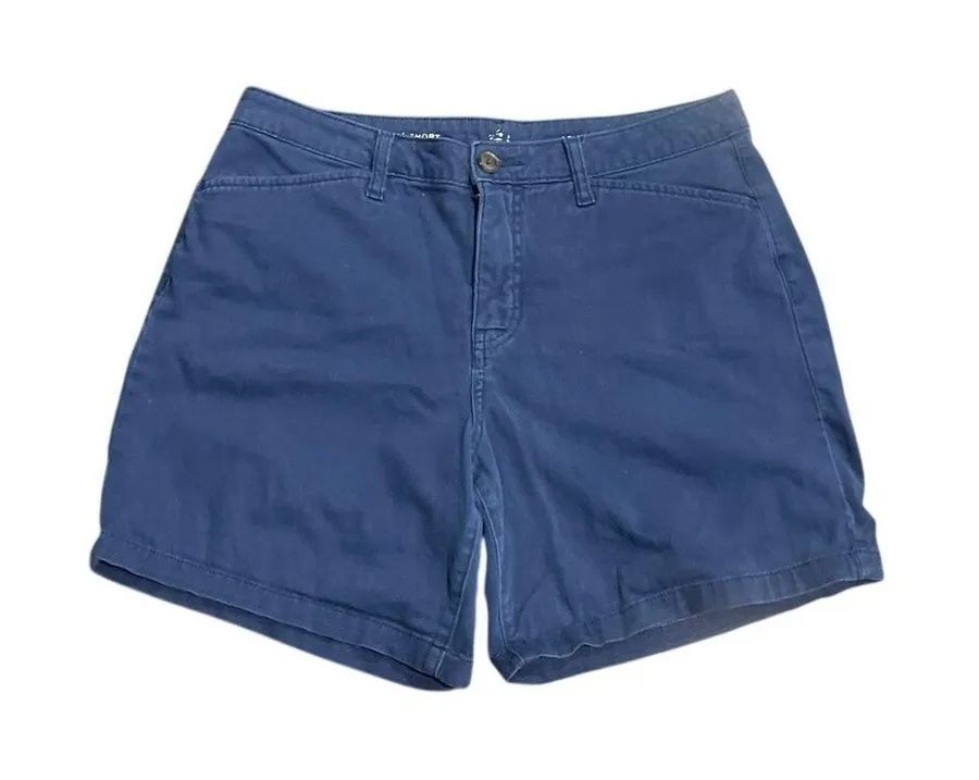 St. John's Bay Blue Chino Shorts SZ 12 Casual Nautical Coastal Preppy Streetwear
