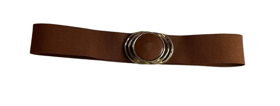 Vintage 70s/80s Brown Elastic Cinch Belt
