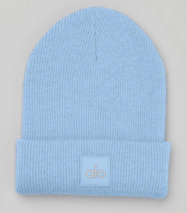 Alo Yoga Everyday Beanie Hat Tile Blue Heather