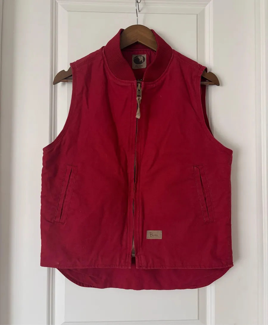 Berne Canvas Vest Pink Size M