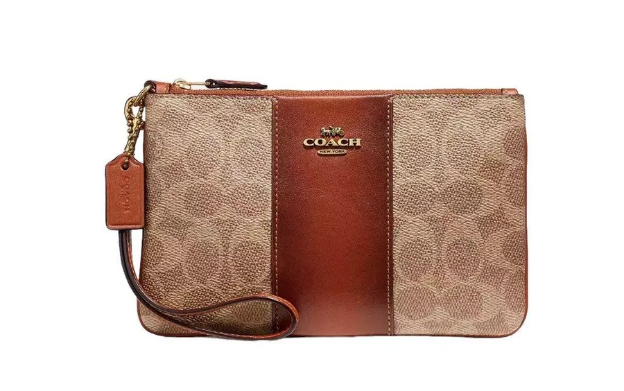 NWT Small Wristlet In Colorblock Signature Canvas