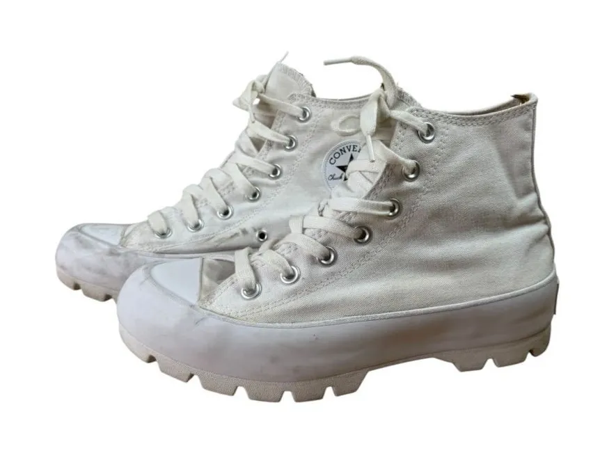 Converse Chuck Taylor All Star Lugged High Top White Canvas Platform Sz. 7.5