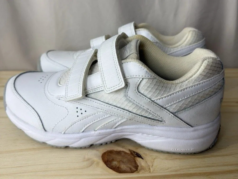 Reebok Women’s Work N Cushion 4.0 KC White Hook & Loop Comfort Shoes Size 7.5