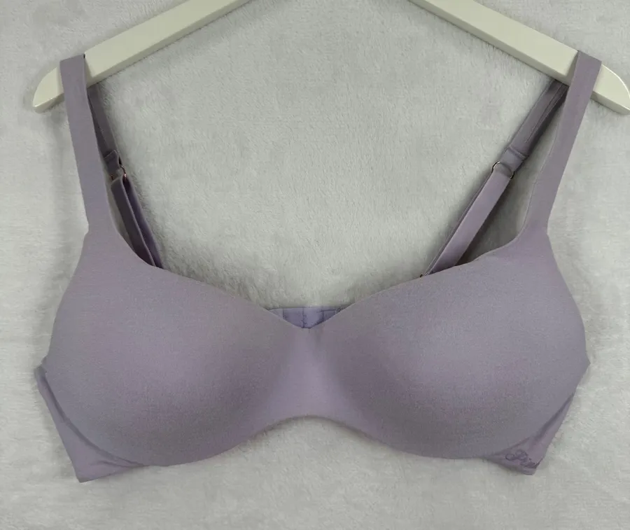 PINK Victoria's Secret Wireless Lightly Lined Bra Purple Size L 811469-QCJ