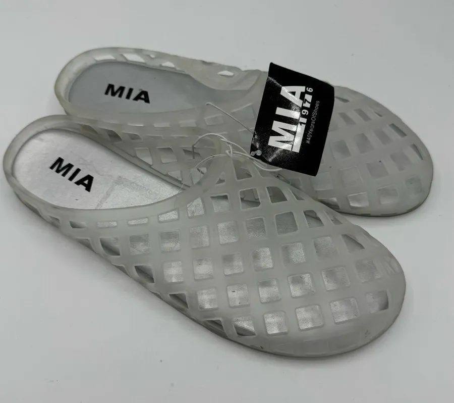 MIA Kandie Slip-On Jelly Mule Closed Round Toe Women's Clear Size US 8 NEW