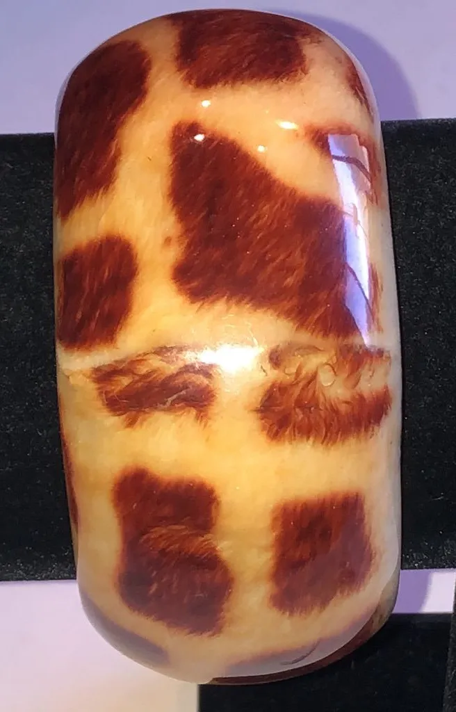 Tortoiseshell Pattern Resin Boho Bangle Bracelet Brown