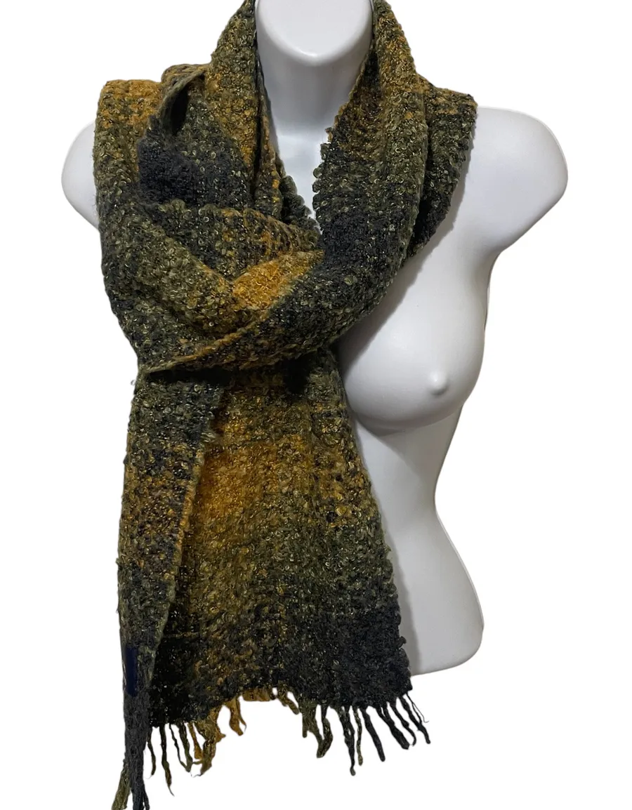Wool Ombre Gold Yellow Gray Scarf
