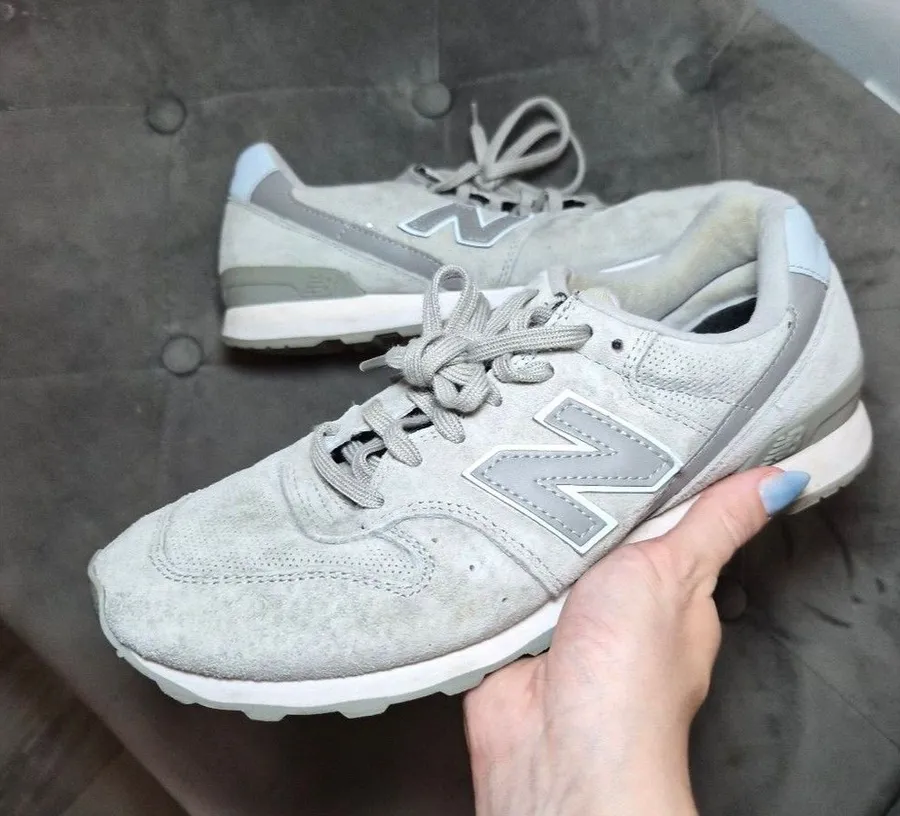 New Balance Suede Sneakers Women's Gray Athletic Shoes 9