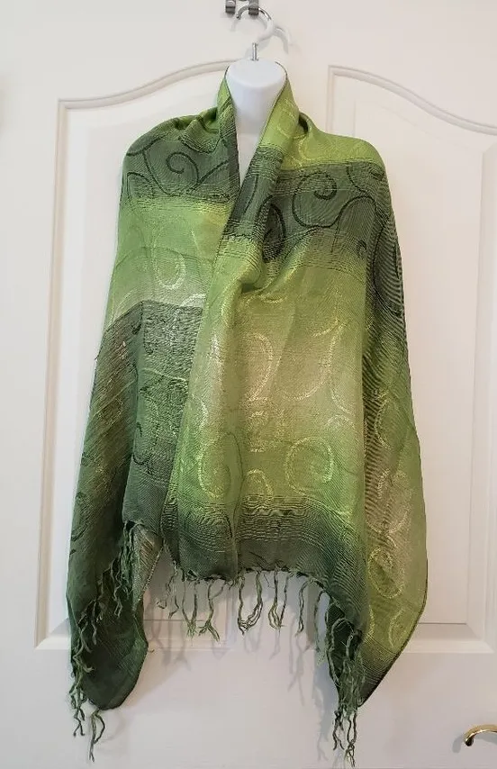 Green Patterned Shawl Green