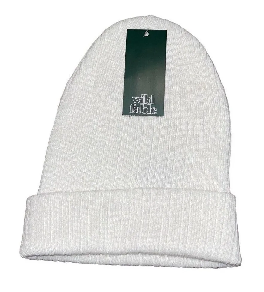 Wild Fable Knit Women’s Beanie Winter Hat Cream NWT One Size