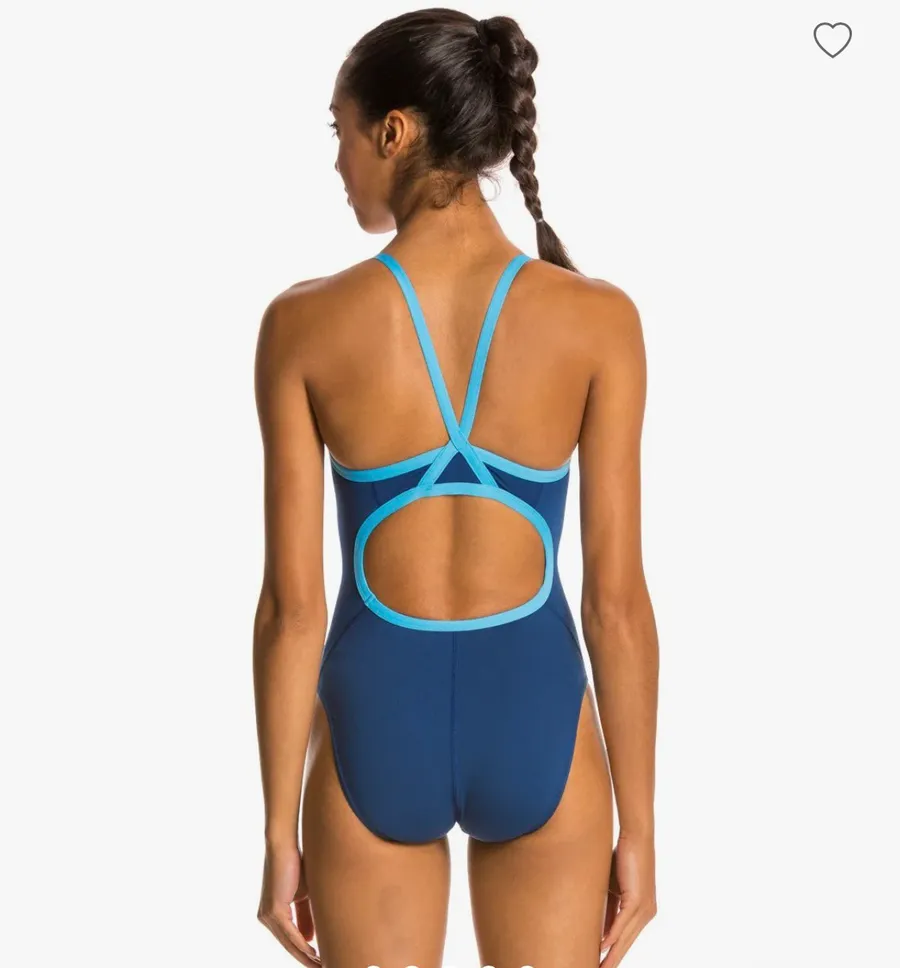 Women's Solid Endurance+ Flyback Training One Piece Swimsuit