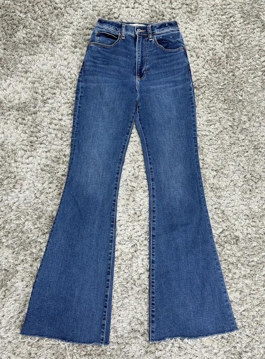 Abercrombie & Fitch The Flare Jeans Women’s Size 0/25 Blue Denim Boho High Rise