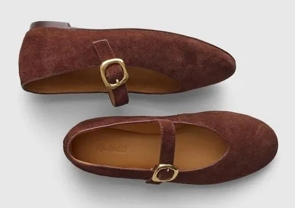 Madewell The Remy Mary Jane Flat in Chocolate Raisin, Size 7.5
