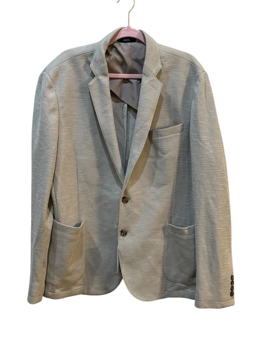 Nordstrom Relaxed Slim Fit Knit Blazer Neutral Color Size 2XL Textured