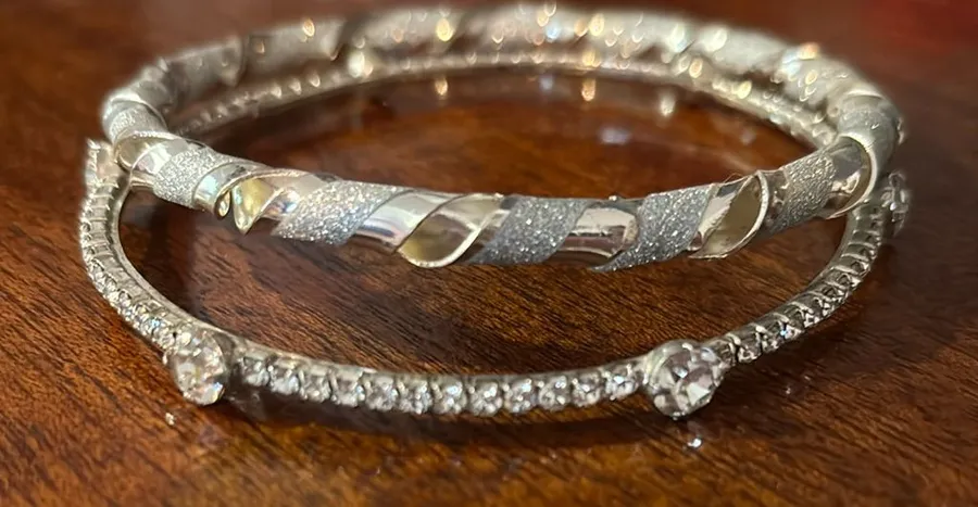 Silver Dainty Crystal and Braided Bracelets
