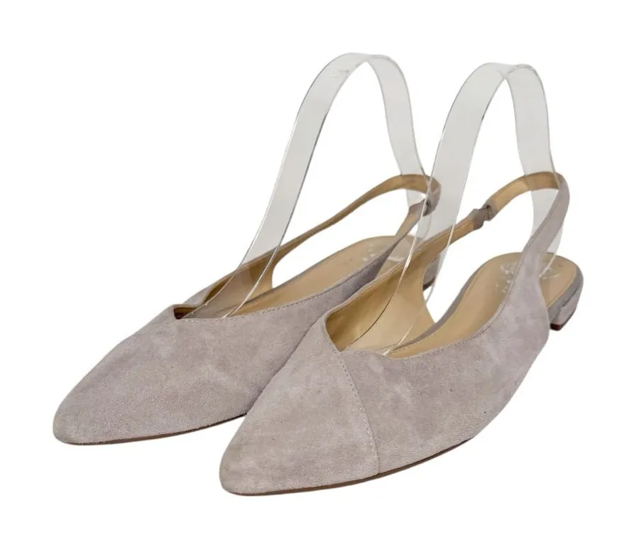VINCE CAMUTO LIGHT GRAY SUEDE FLAT SLINGBACKS SZ 10