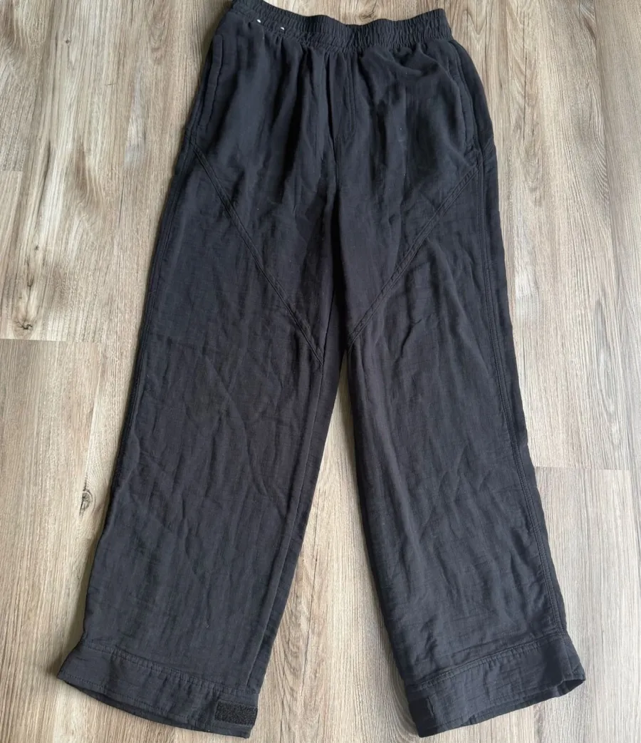 Cotton On Body Black Gauze Lounge Pants Adjustable Ankle Medium Relaxed Fit