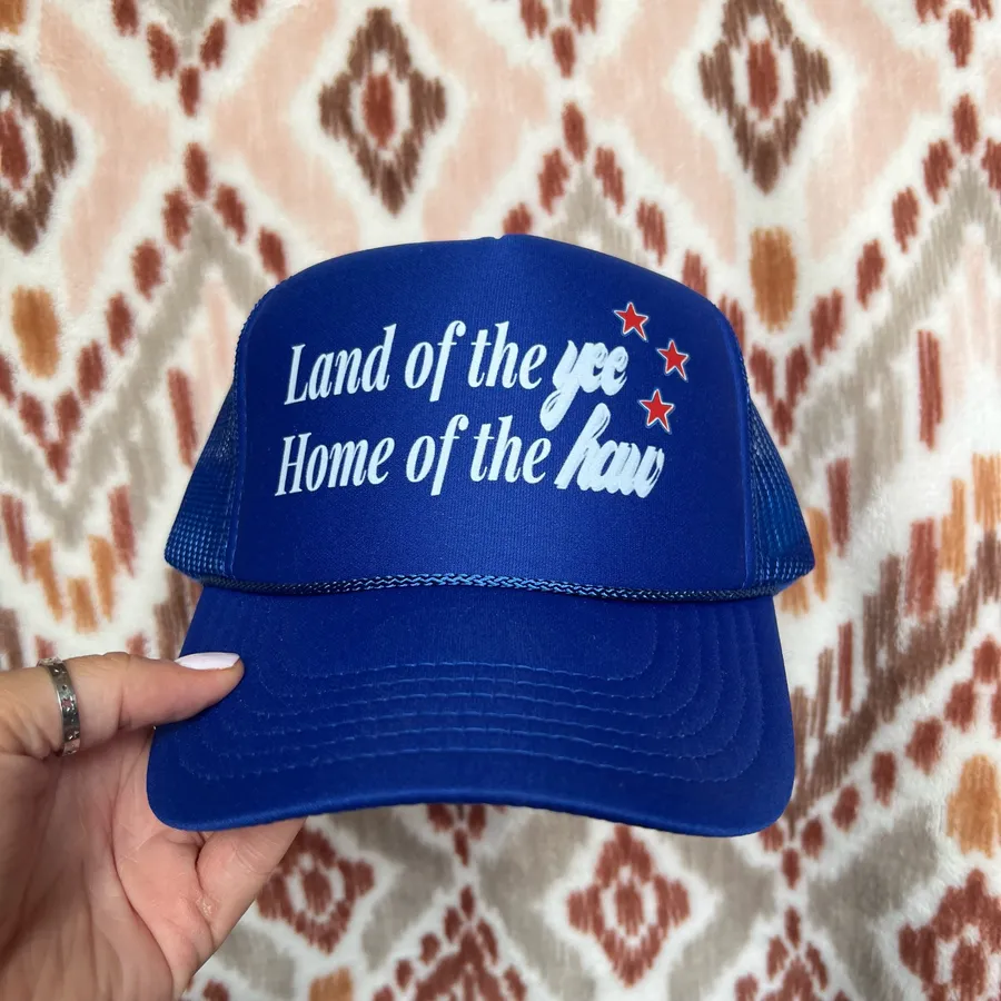 4th of July America trucker hat Blue