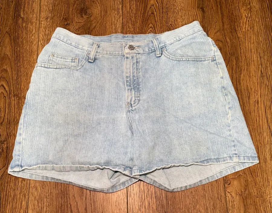 90s Riders by Lee High Waisted Light Wash Denim Shorts Womens 14 100% Cotton