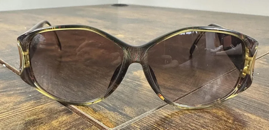 Christian Dior Sunglasses 2759A Vintage 90's Brown Austria Peacock Feathers
