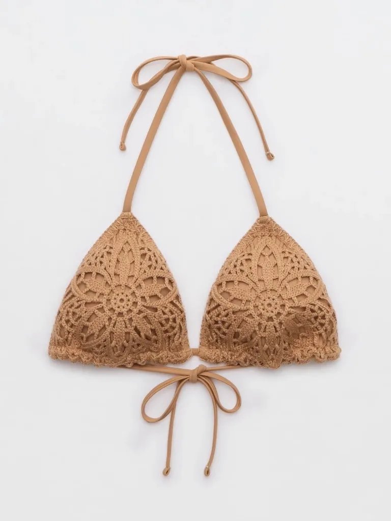Aerie The Sun-Lover Crochet Bikini Top XL