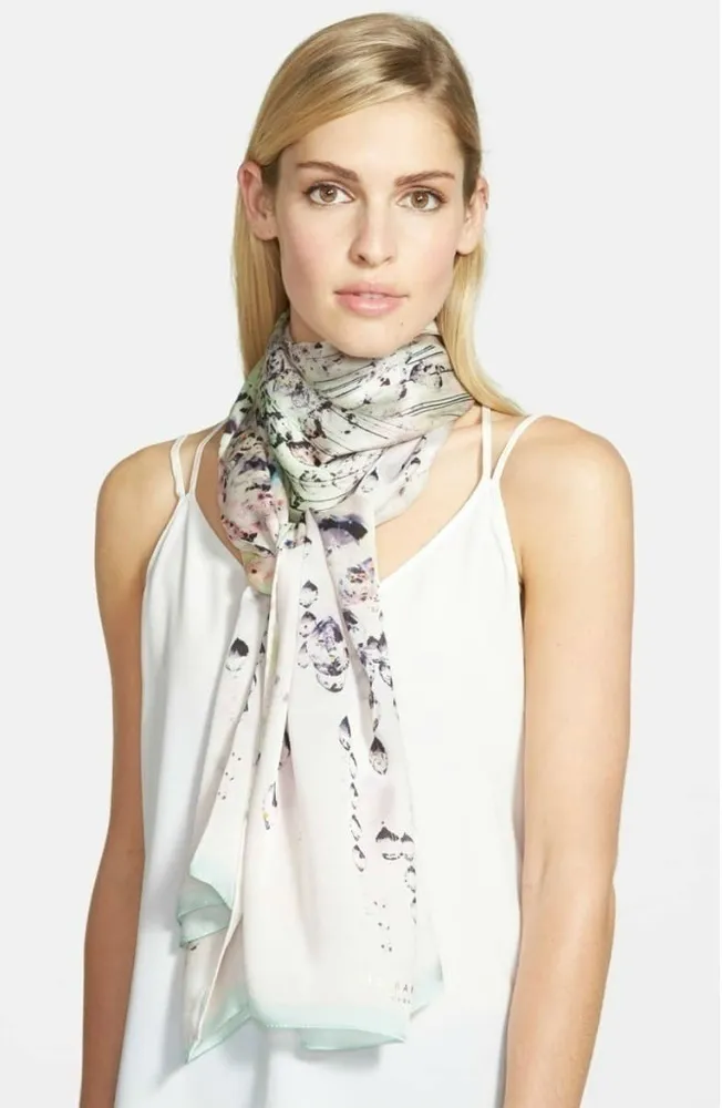 💕TED BAKER💕 100% Silk Crystal Droplets Scarf