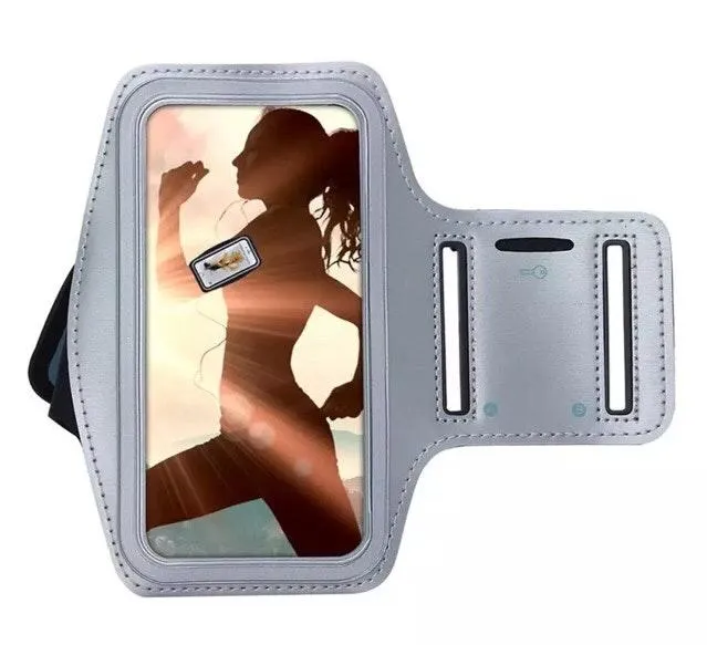 iPhone/Galaxy Sport Gym Exercise Armband Silver