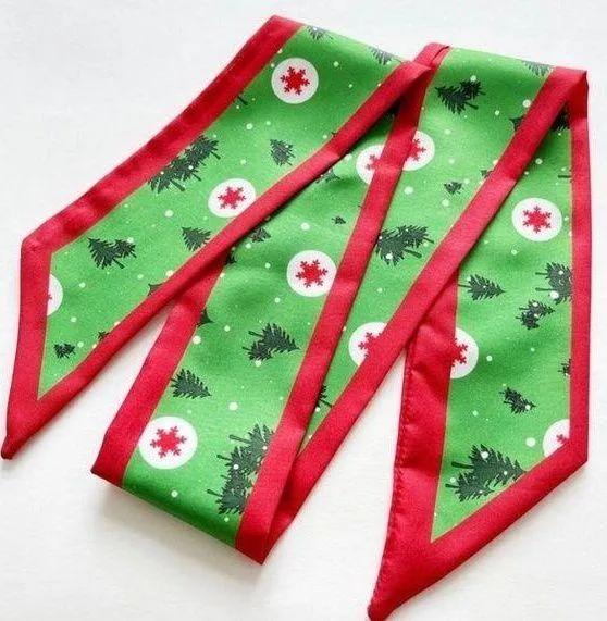 Christmas Print Thin Purse Scarf / Hairband / Scarf