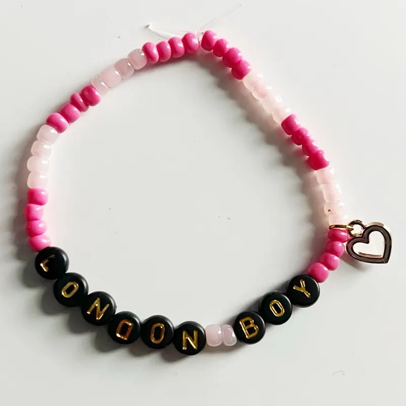 Tour Friendship Bracelet London Boy Lover with heart charm Silver