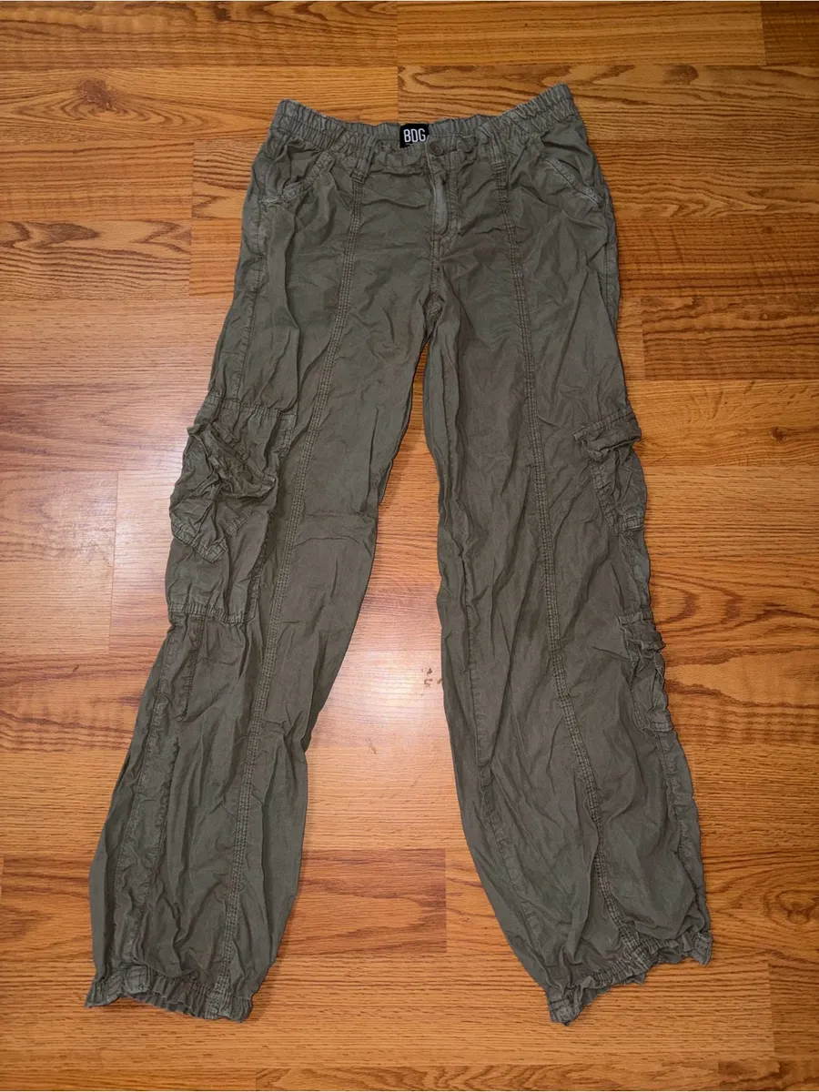 BDG Y2K Olive Utility Cargo Pants with Elastic Cuffs