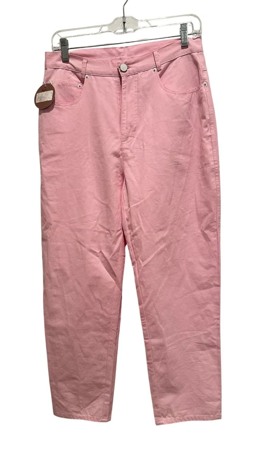 Lili Sidonio Pink Cotton Straight Leg Pants Trousers Small NWT Cotton Preppy