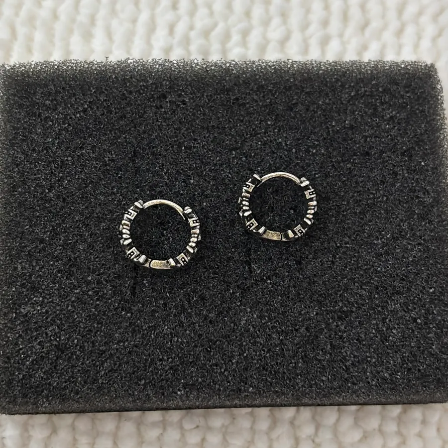 Anchor 13mm Small Hoop Earrings for Men Women,Streetwear Punk Hip Hop Unisex Silver