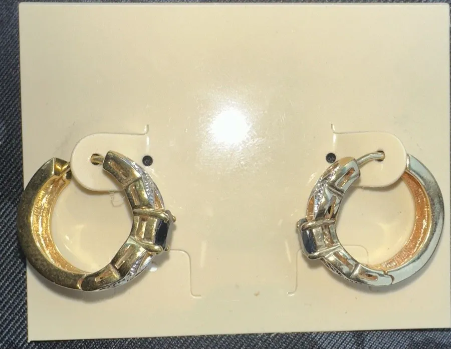 Gold Hoop Earring Breast Cancer Awareness