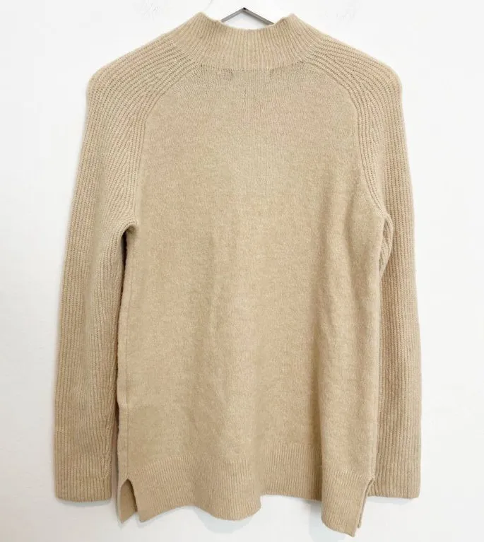Banana Republic Sweater Size Small Merino Wool Rib Knit Mock Neck Corporate Chic