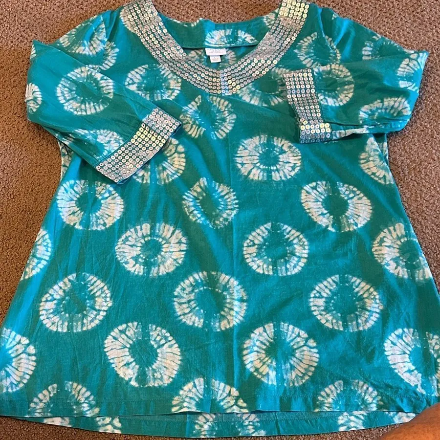 Calypso for Target Women’s Teal Tie-Dye Beach Coverup Dress - Size L