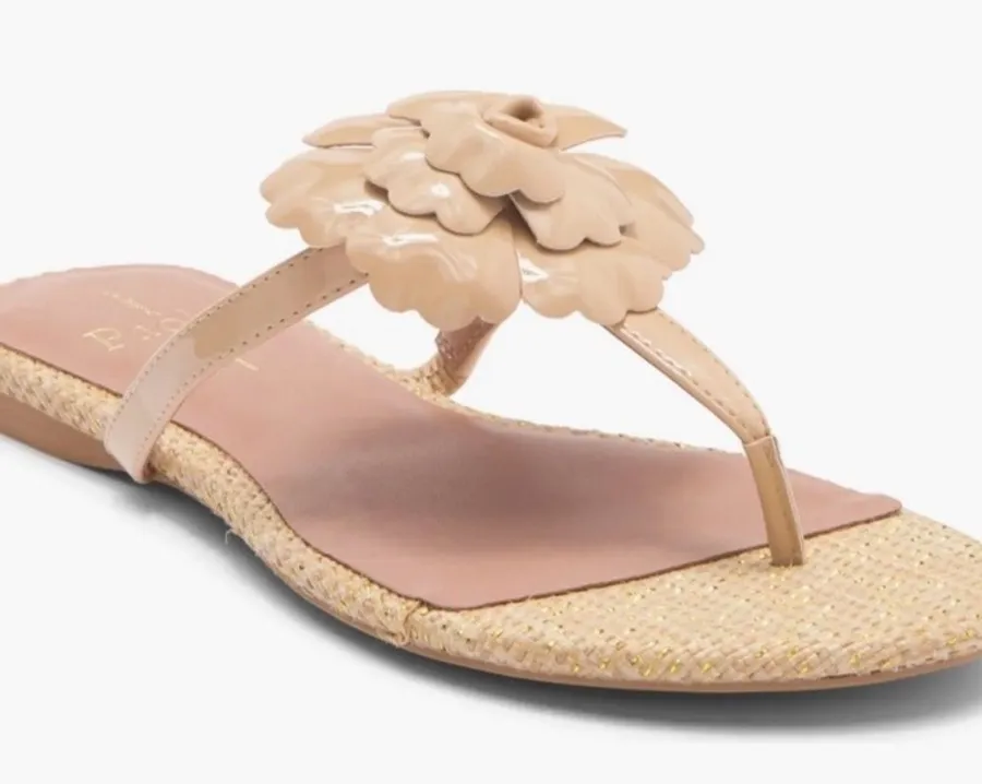 Linea Paolo Laurel Flower Sandal ~ Nude Size 10