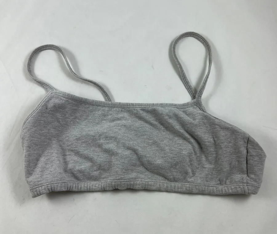 XS Grey Cotton Sports Bra Gray
